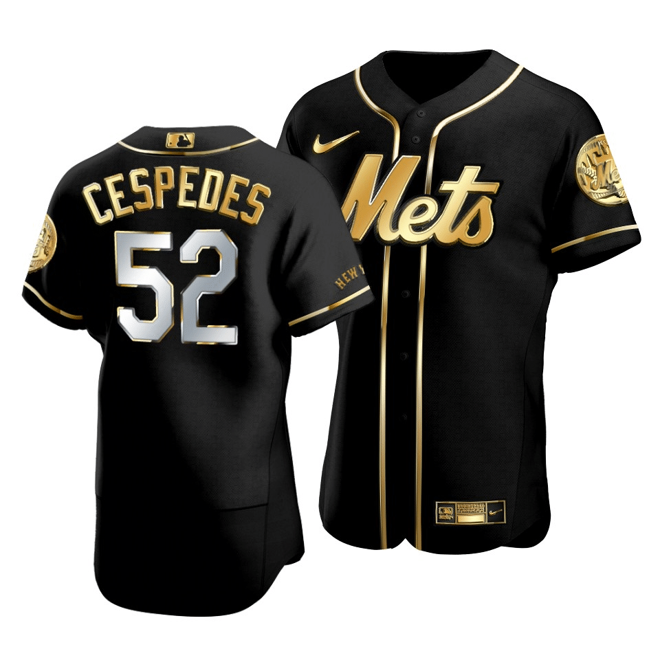 Men's New York Mets Yoenis Cespedes #52 Golden Edition Black Jersey - Friend Lounge Store - Shop for All Things Jerseys Sports - PersonalJerseys
