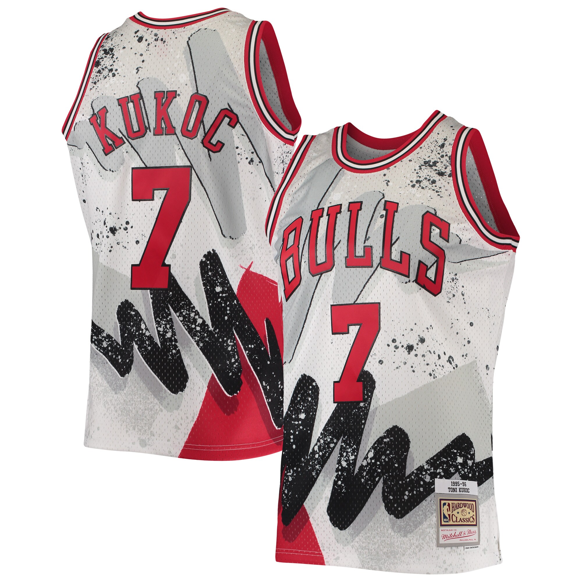 Toni Kukoc Chicago Bulls Mitchell &Ness Hardwood Classics 1995/96 Hyper Hoops Swingman Jersey - White - PersonalJerseys