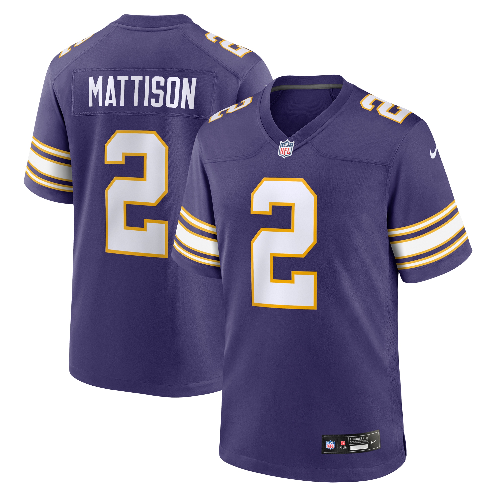 Alexander Mattison Minnesota Vikings Nike Classic Player Game Jersey - Purple - PersonalJerseys