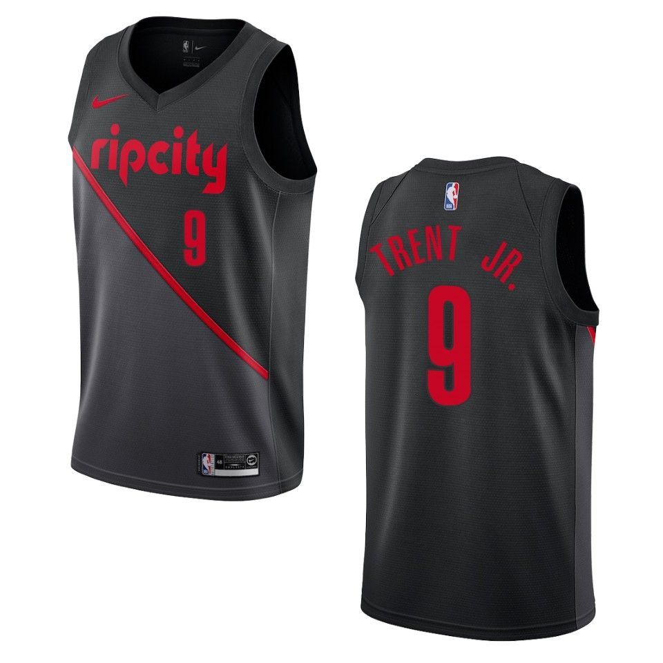 2019-20 Men Portland Trail Blazers #9 Gary Trent Jr. City Edition Swingman Jersey - Black - Friend Lounge Store - Shop for All Things Jerseys Sports - PersonalJerseys