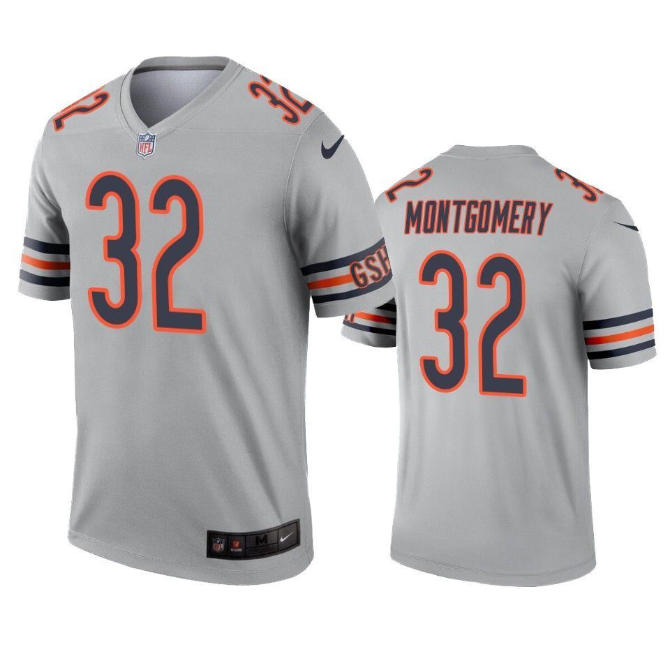 Chicago Bears David Montgomery Silver Inverted Legend Jersey - Friend Lounge Store - Shop for All Things Jerseys Sports - PersonalJerseys