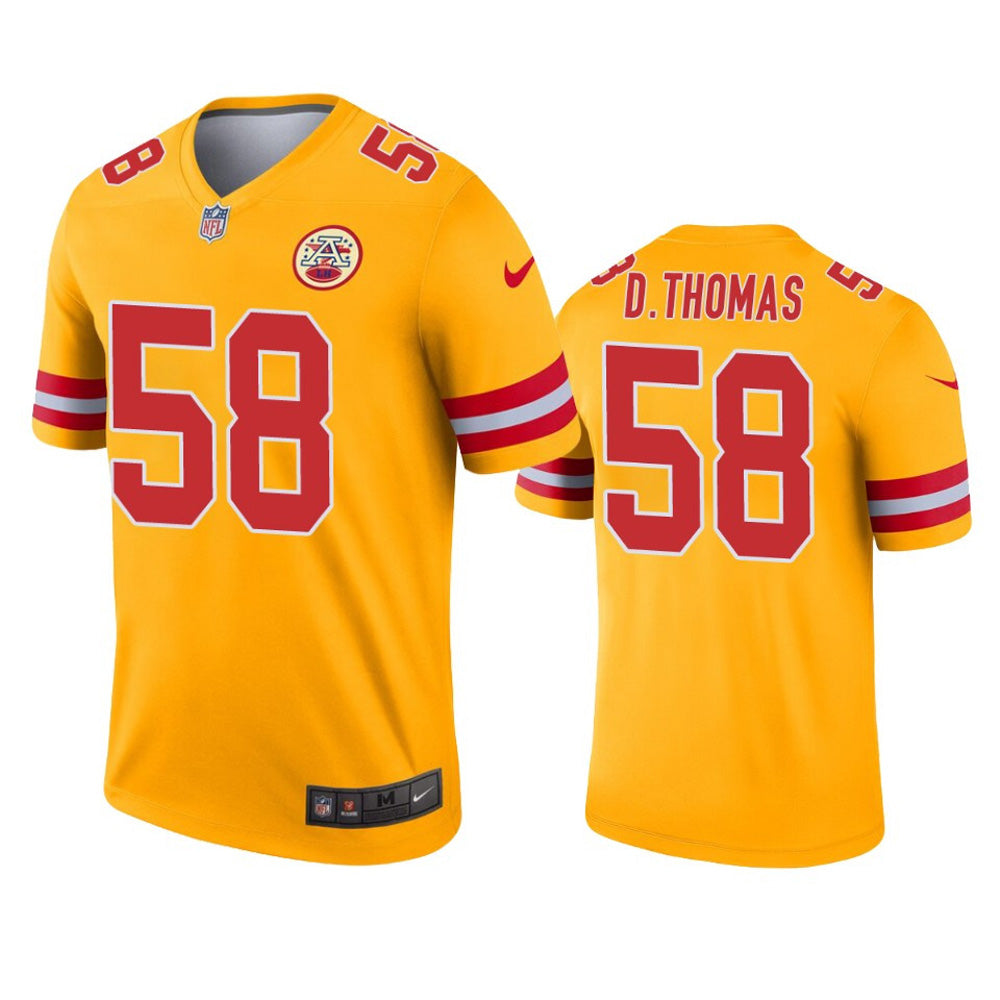 Men's Kansas City Chiefs Derrick Thomas Inverted Legend Jersey - Gold - PersonalJerseys