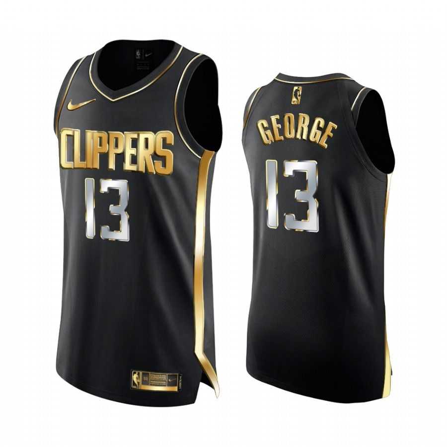 Paul George LA Clippers 2020-21 Black Golden Edition Jersey Limited - Friend Lounge Store - Shop for All Things Jerseys Sports - PersonalJerseys