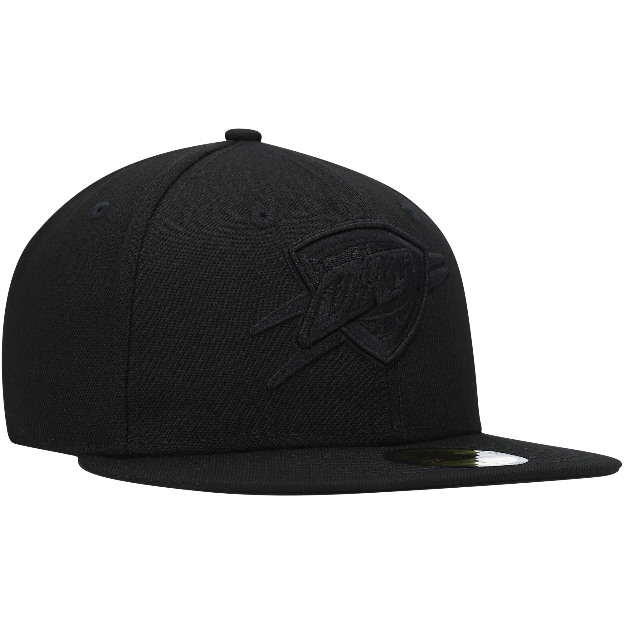 Oklahoma City Thunder New Era Black On Black 59FIFTY Fitted Hat - PersonalJerseys