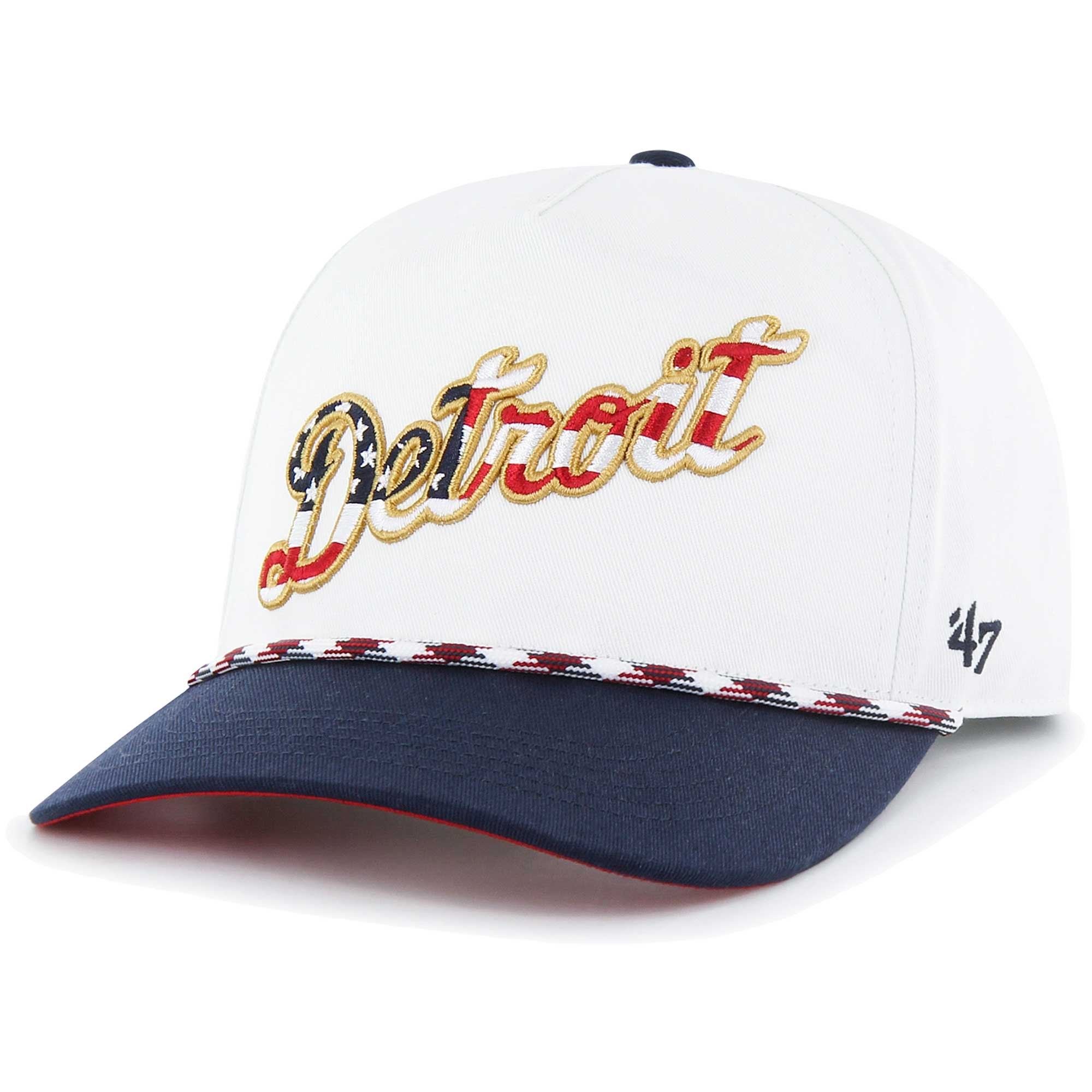 Detroit Tigers '47 Flag Script Hitch Snapback Hat - White - PersonalJerseys