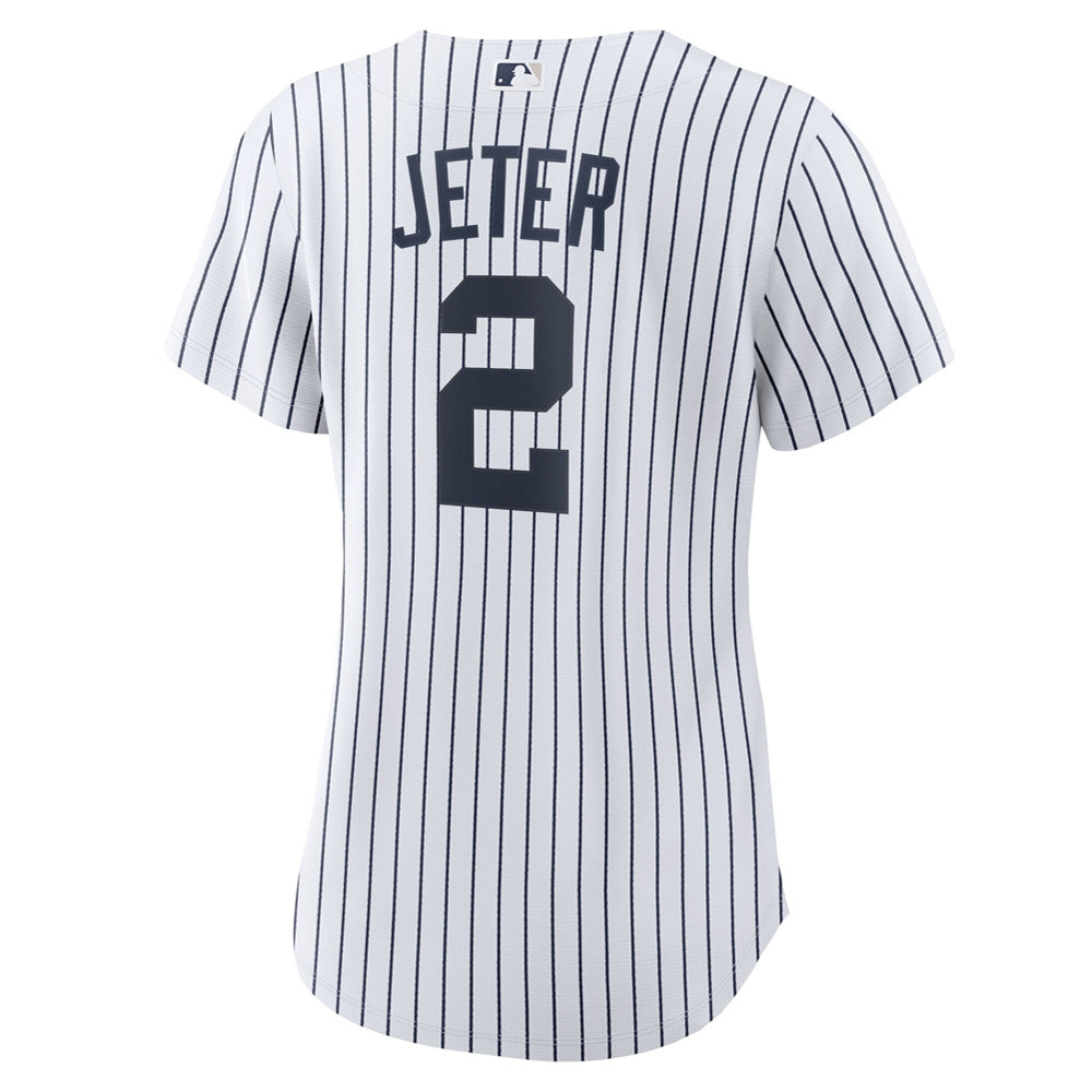 Women's New York Yankees Derek Jeter Home Player Name Jersey - White/Navy - PersonalJerseys