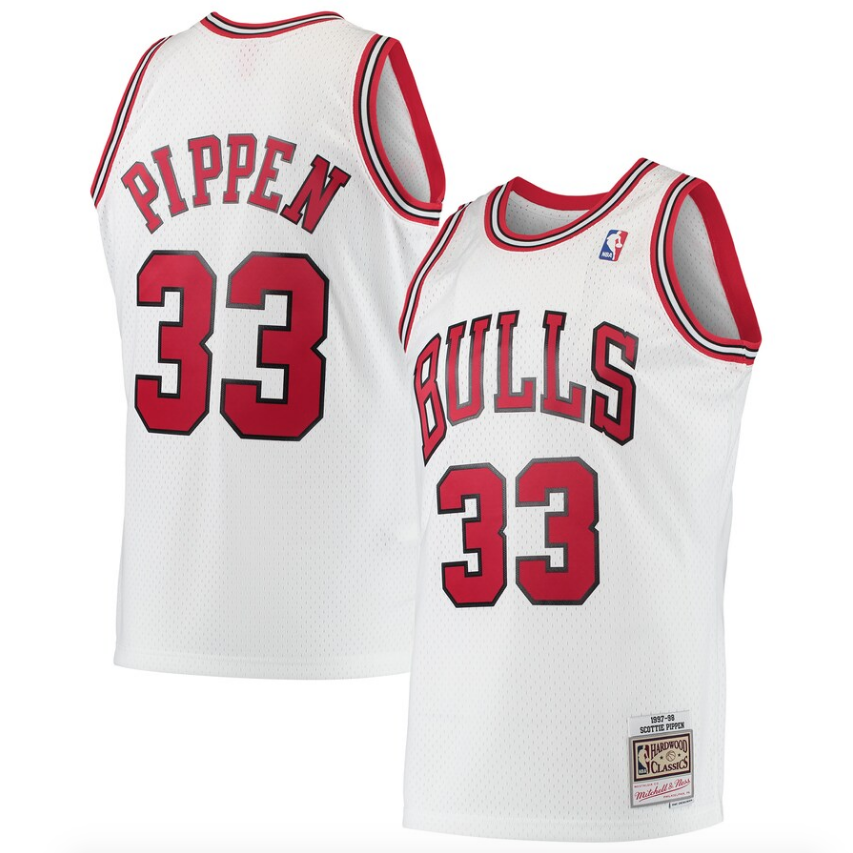 Men's Chicago Bulls Scottie Pippen Mitchell & Ness White Hardwood Classics 1997-98 Swingman Jersey - PersonalJerseys