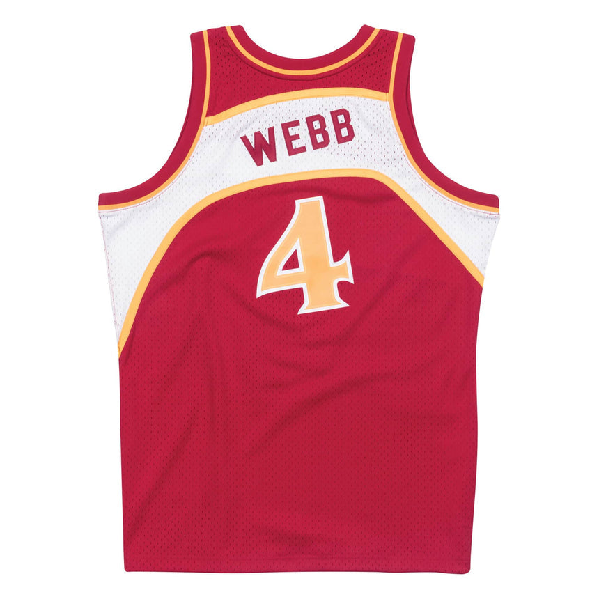 Men's Atlanta Hawks Spud Webb Mitchell &Ness Red 1986-87 Hardwood Classics Swingman Jersey - Sports Wear Jersey - PersonalJerseys