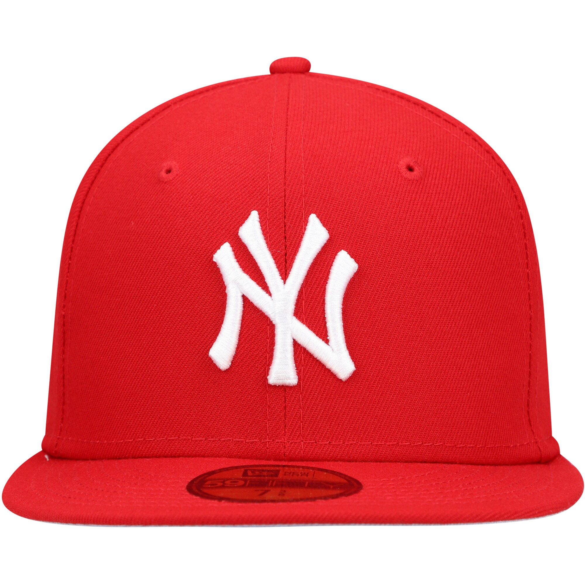 New York Yankees New Era White Logo 59FIFTY Fitted Hat - Red - PersonalJerseys