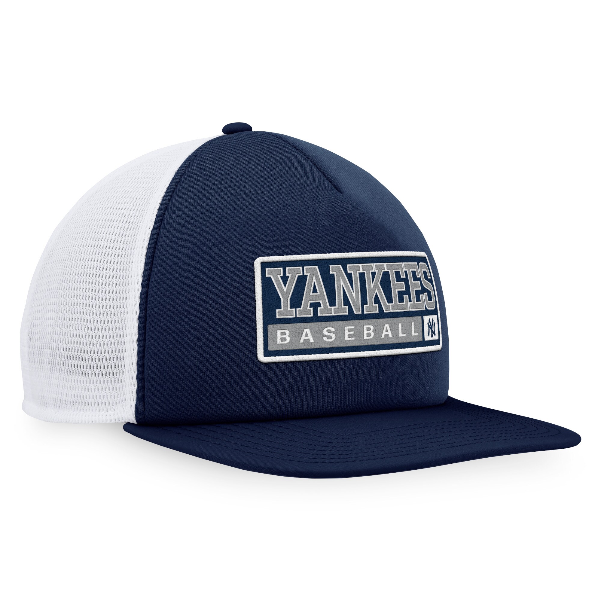 New York Yankees Majestic Foam Trucker Snapback Hat - Navy/White - PersonalJerseys