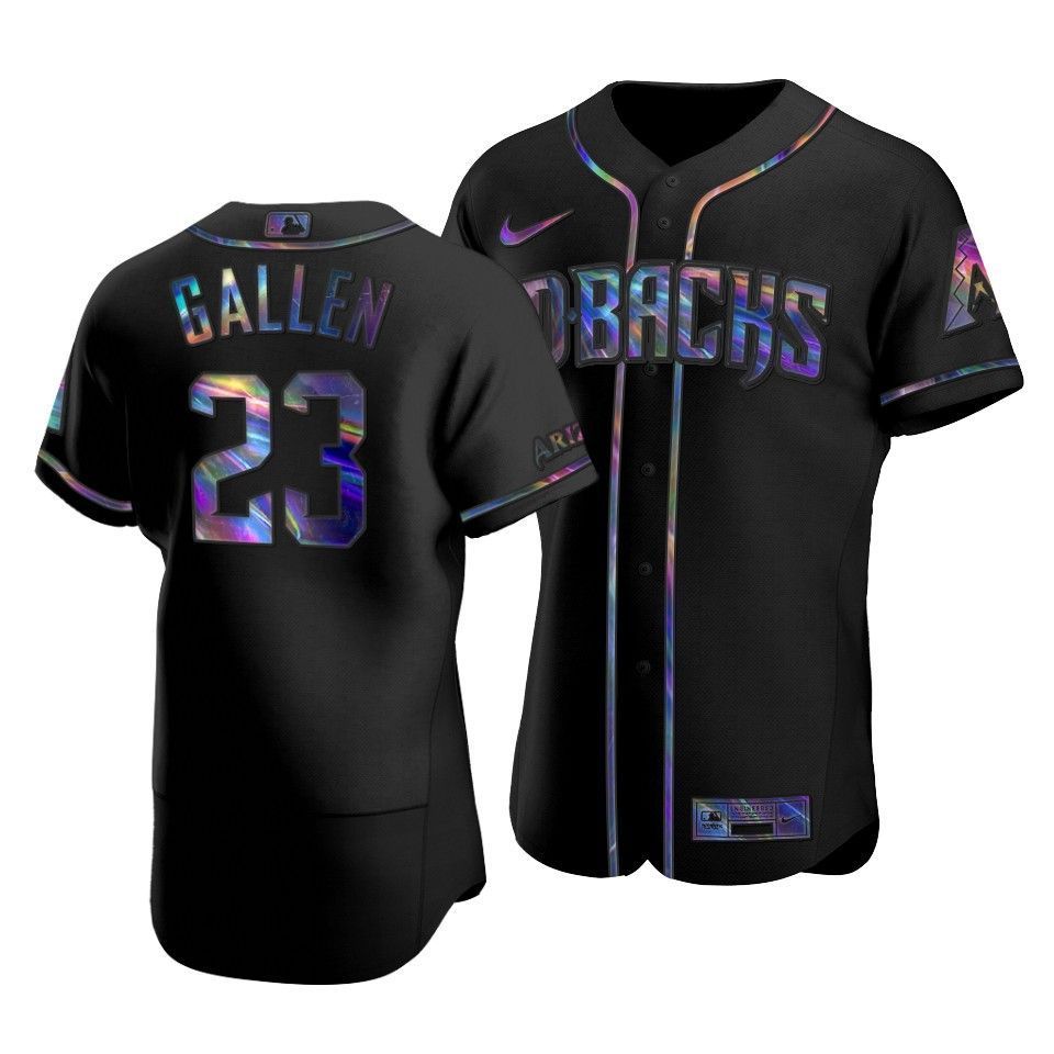 Men's Arizona Diamondbacks Zac Gallen #23 Iridescent Logo Holographic Limited Jersey Black - Friend Lounge Store - Shop for All Things Jerseys Sports - PersonalJerseys