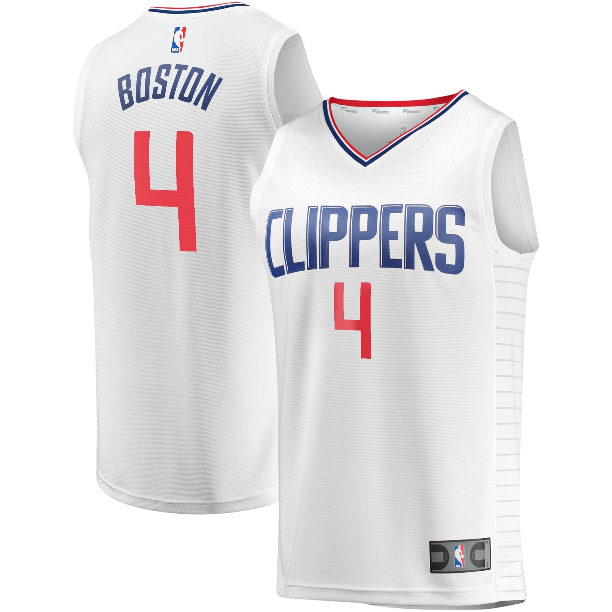 Youth Fanatics Branded Brandon Boston White LA Clippers Fast Break Player Jersey - Association Edition - PersonalJerseys