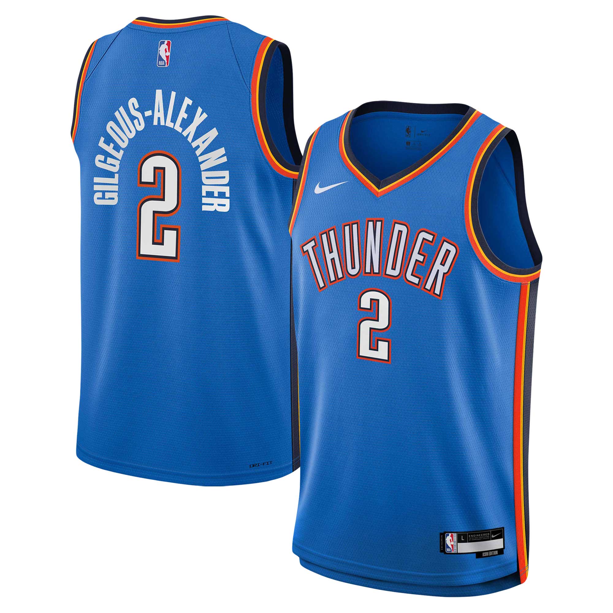 Shai Gilgeous-Alexander Oklahoma City Thunder Nike Youth Swingman Jersey - Icon Edition - Blue - PersonalJerseys