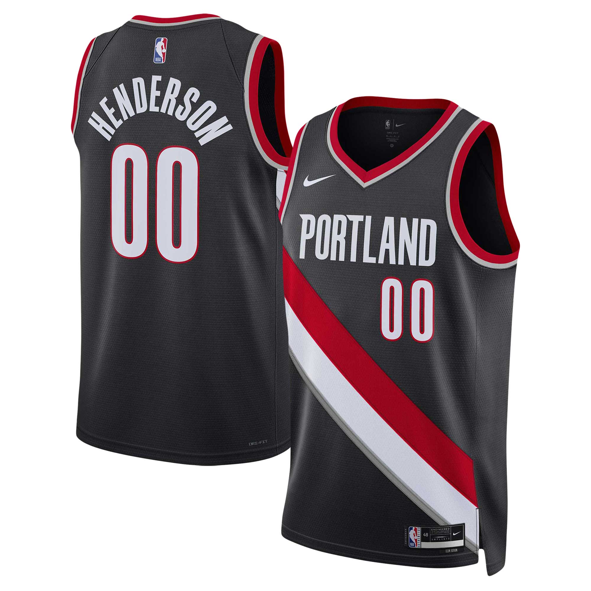 Scoot Henderson Portland Trail Blazers Nike Unisex 2023 NBA Draft Swingman Jersey - Icon Edition - Black - PersonalJerseys
