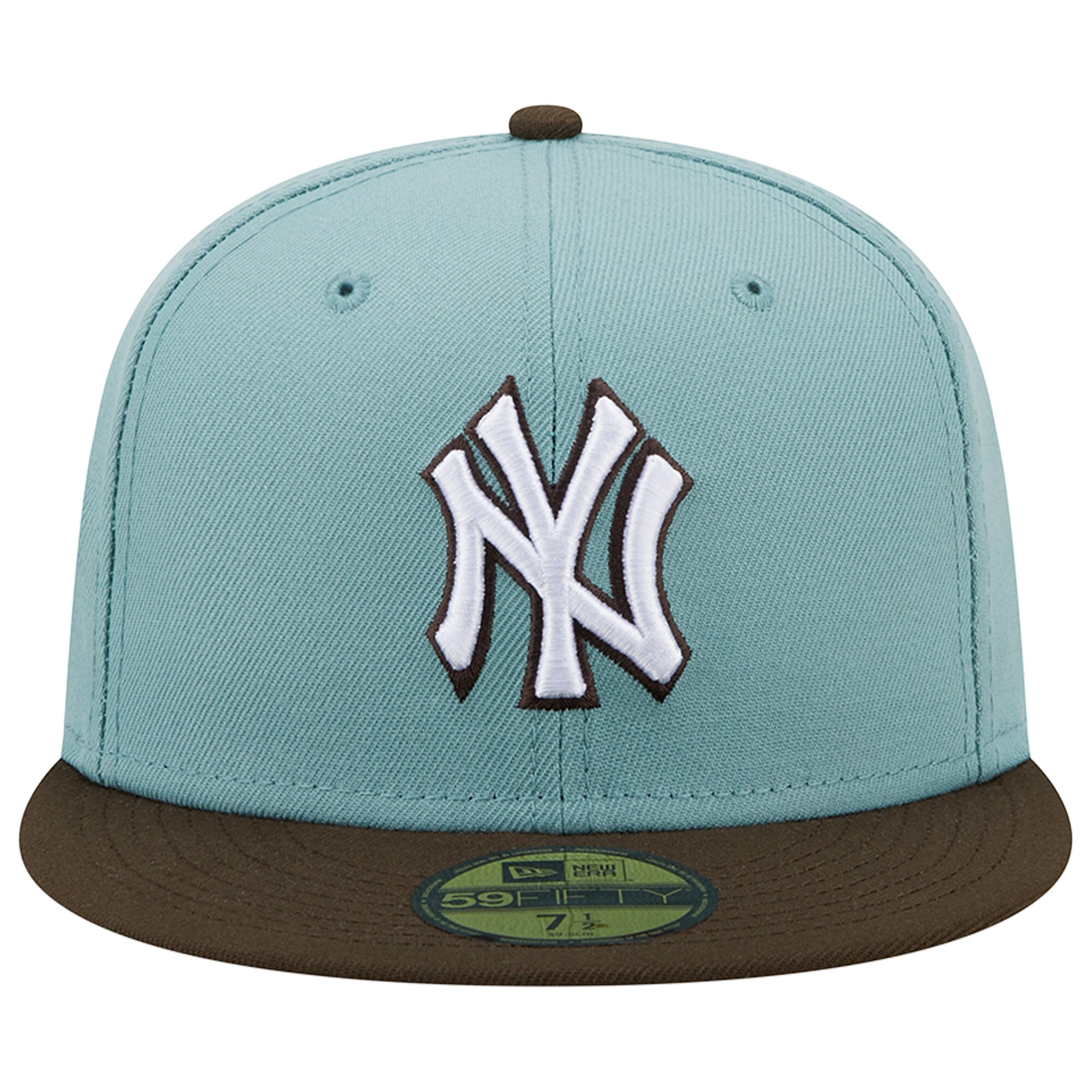 New York Yankees New Era  1999 World Series Beach Kiss 59FIFTY Fitted Hat - Light Blue/Brown - PersonalJerseys