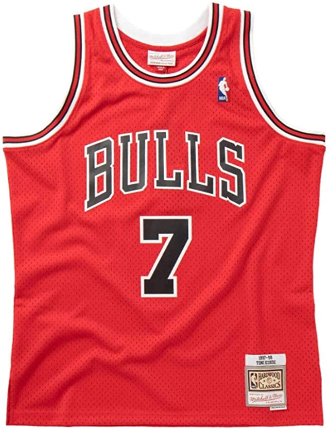 Mens Chicago Bulls Toni Kukoc Mitchell &Ness Red 1997-98 Hardwood Classics Swingman Jersey - PersonalJerseys