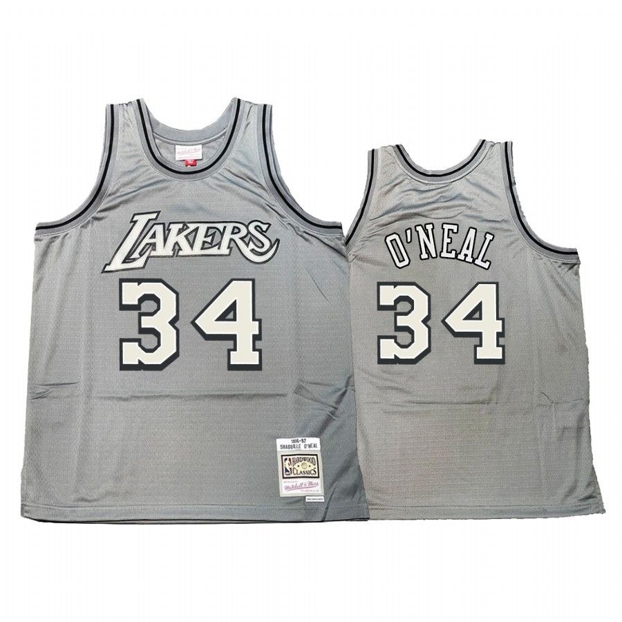 Shaquille O'Neal #34 Los Angeles Lakers Hardwood Classics Jersey Gray - Friend Lounge Store - Shop for All Things Jerseys Sports - PersonalJerseys