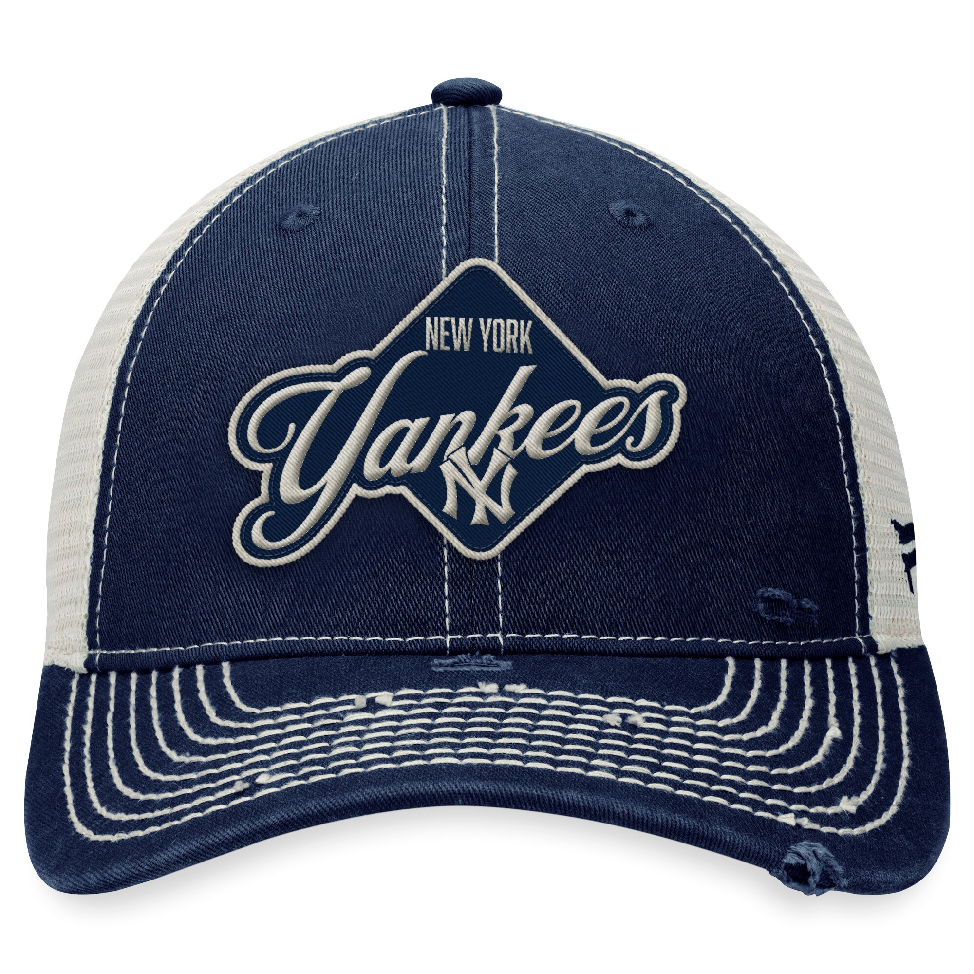 New York Yankees Fanatics Branded Heritage Trucker Snapback Hat - Navy - PersonalJerseys