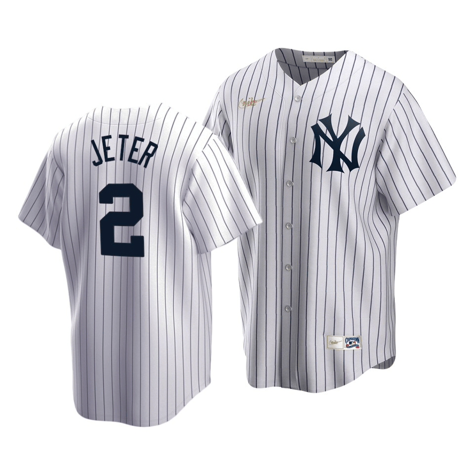 Men's New York Yankees Derek Jeter #2 Cooperstown Collection White Home Jersey - Friend Lounge Store - Shop for All Things Jerseys Sports - PersonalJerseys
