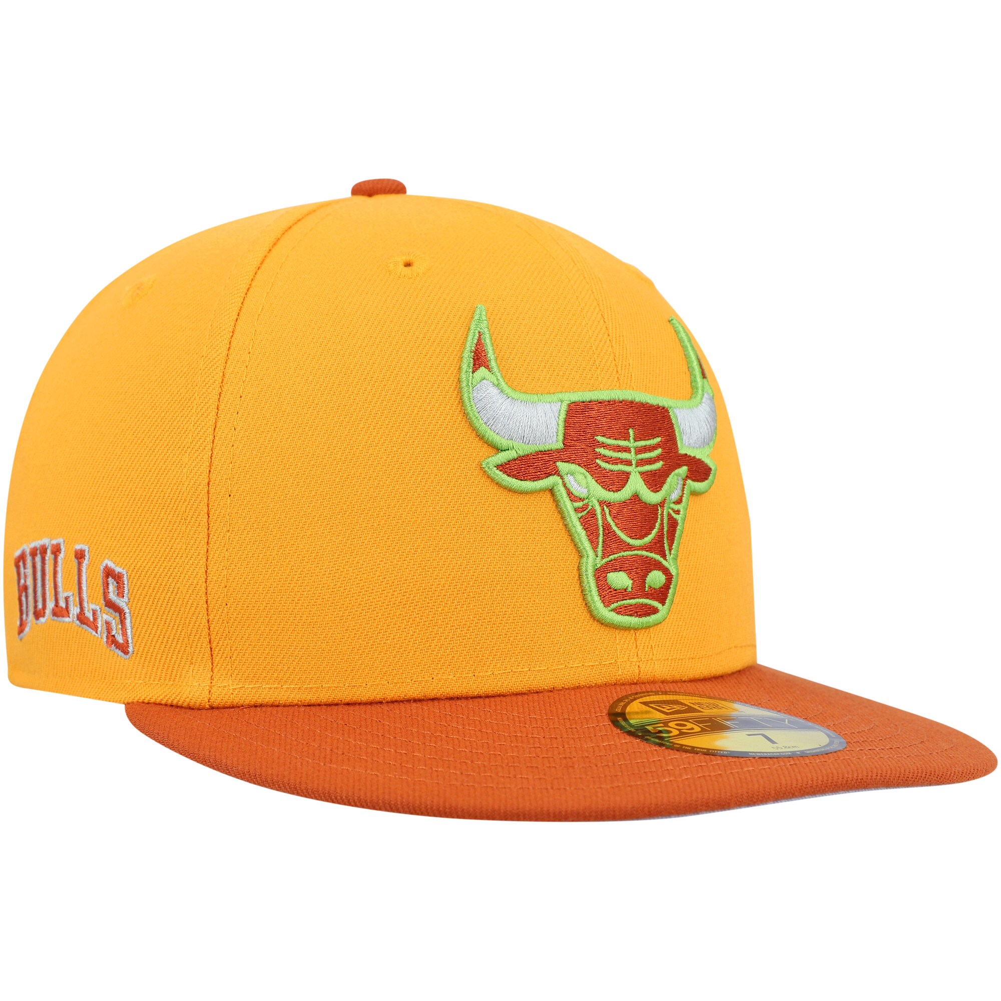 Chicago Bulls New Era 59FIFTY Fitted Hat - Gold/Rust - PersonalJerseys