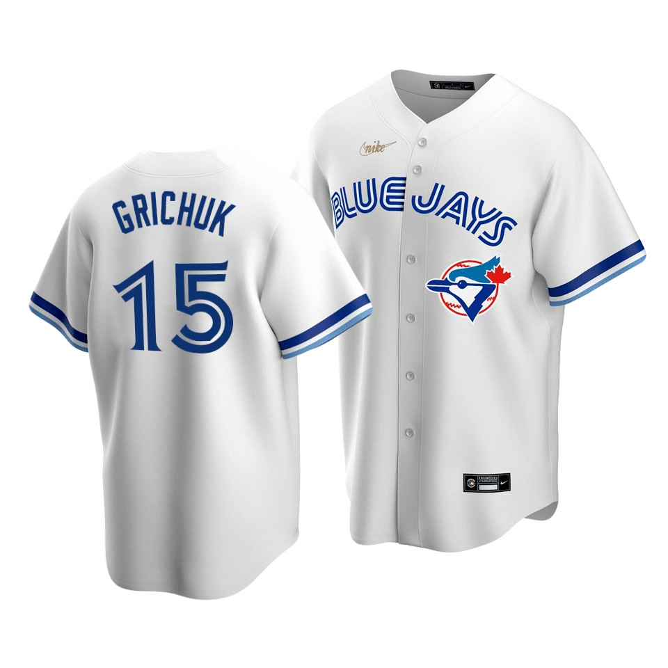 Men's Toronto Blue Jays Randal Grichuk #15 Cooperstown Collection White Home Jersey - Friend Lounge Store - Shop for All Things Jerseys Sports - PersonalJerseys