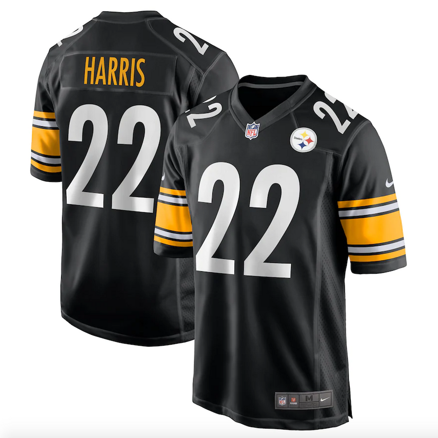 Men's Pittsburgh Steelers Najee Harris Black Replica Game Jersey - PersonalJerseys