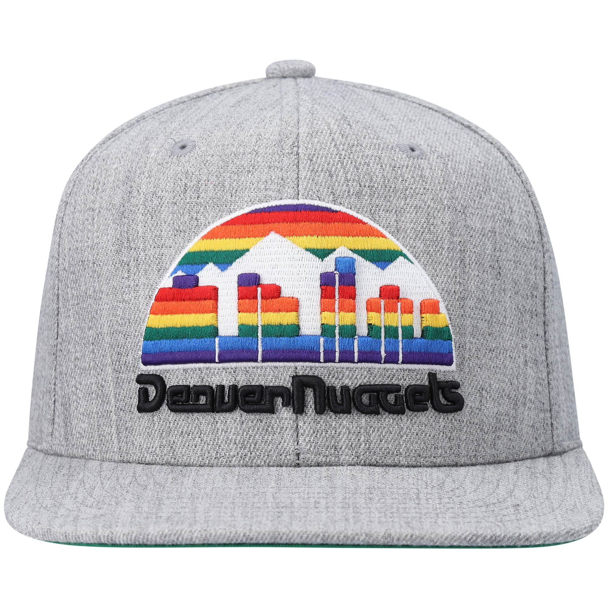 Denver Nuggets Mitchell & Ness Hardwood Classics Team 2.0 Snapback Hat - Heathered Gray - PersonalJerseys