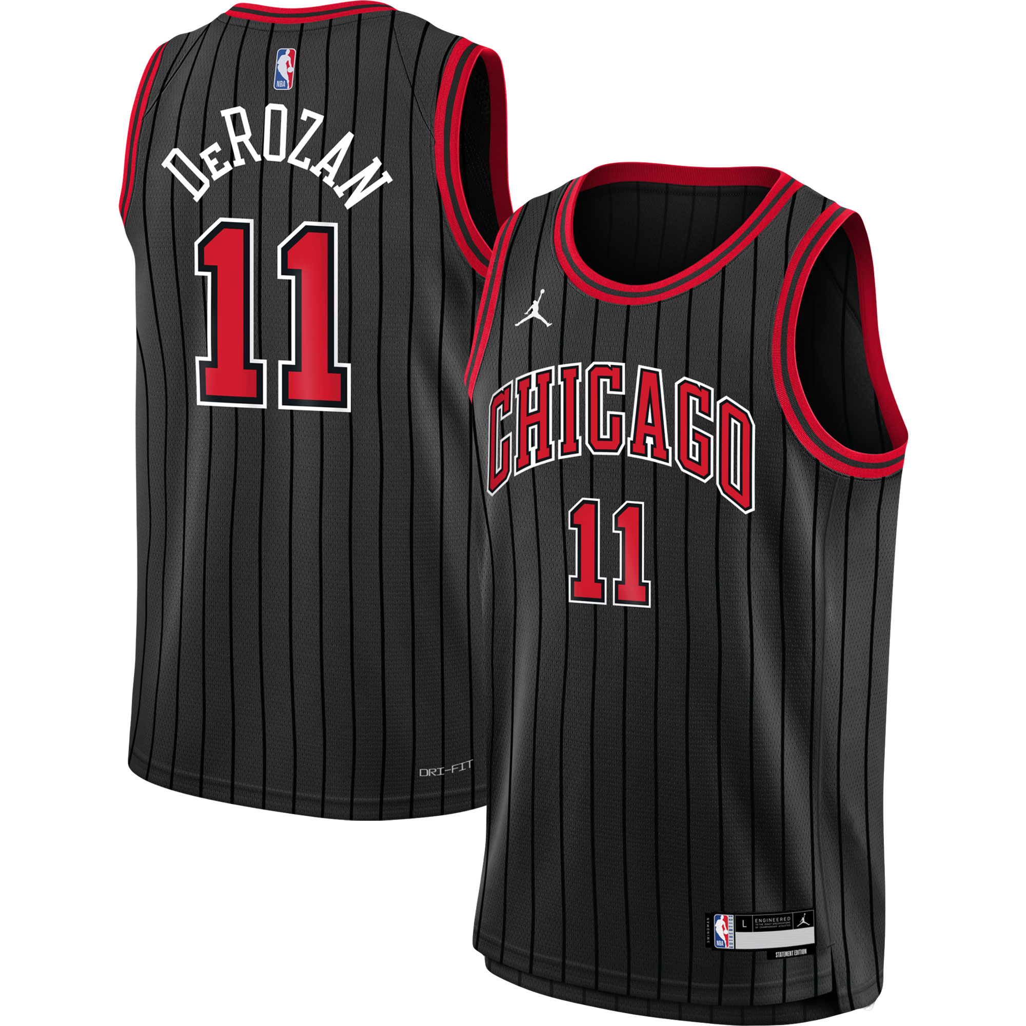 DeMar DeRozan Chicago Bulls Jordans Brand Youth Swingman Jersey - Statement Edition - Black - PersonalJerseys