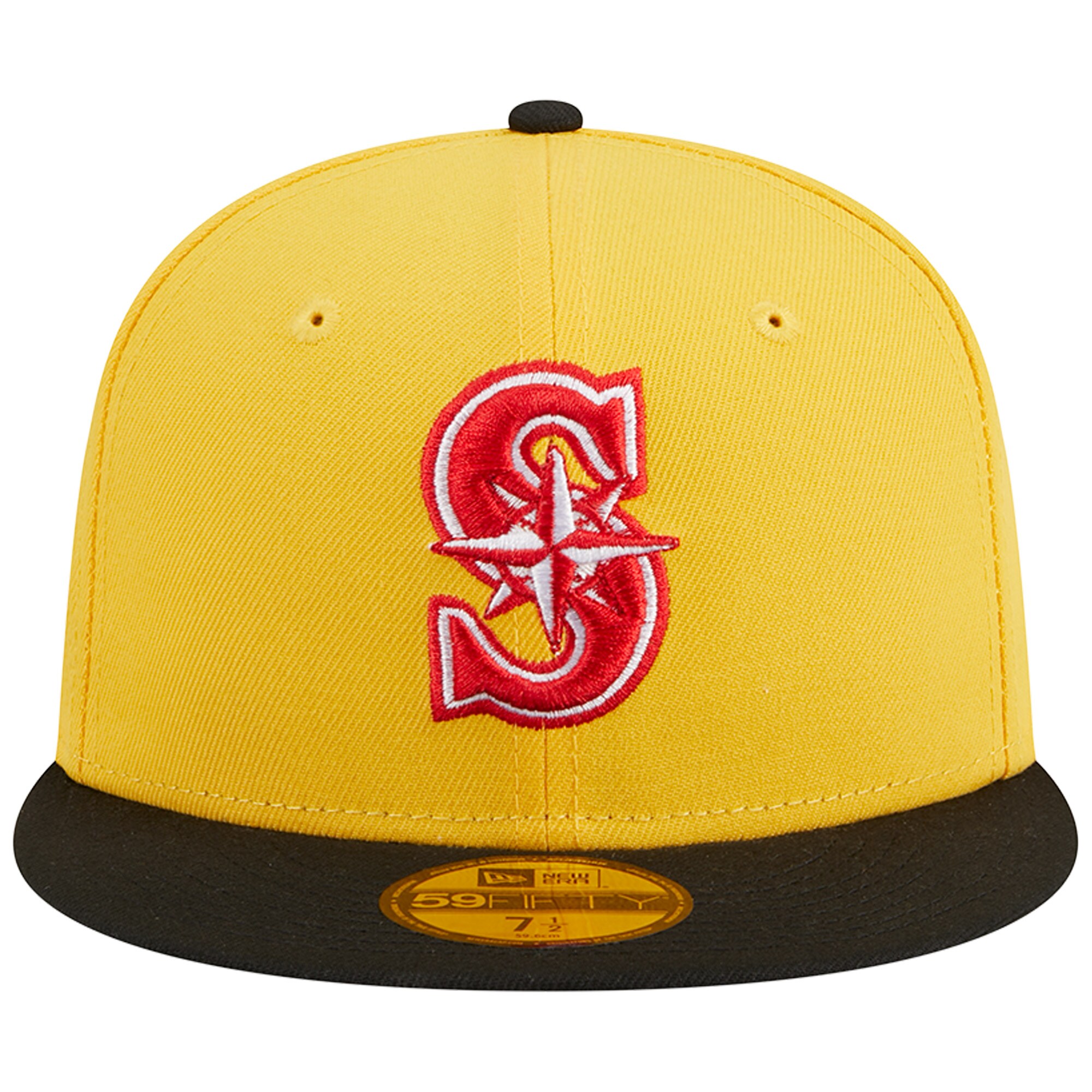 Seattle Mariners New Era Grilled 59FIFTY Fitted Hat - Yellow/Black - PersonalJerseys