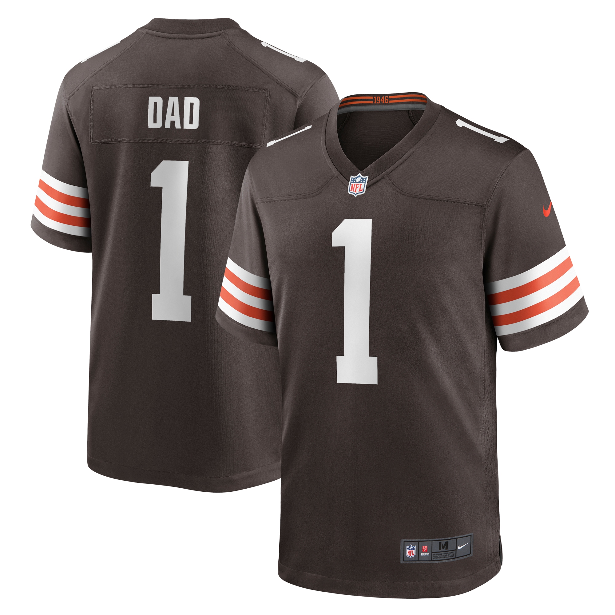 Cleveland Browns Number 1 Mom Dad Brown Game Jersey for Youth Women Men - Friend Lounge Store - Shop for All Things Jerseys Sports - PersonalJerseys