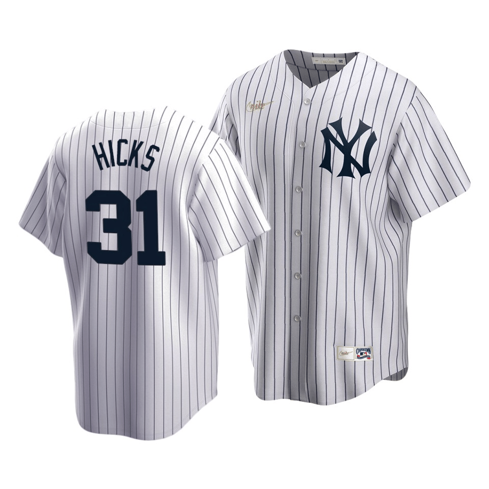 Men's New York Yankees Aaron Hicks #31 Cooperstown Collection White Home Jersey - Friend Lounge Store - Shop for All Things Jerseys Sports - PersonalJerseys