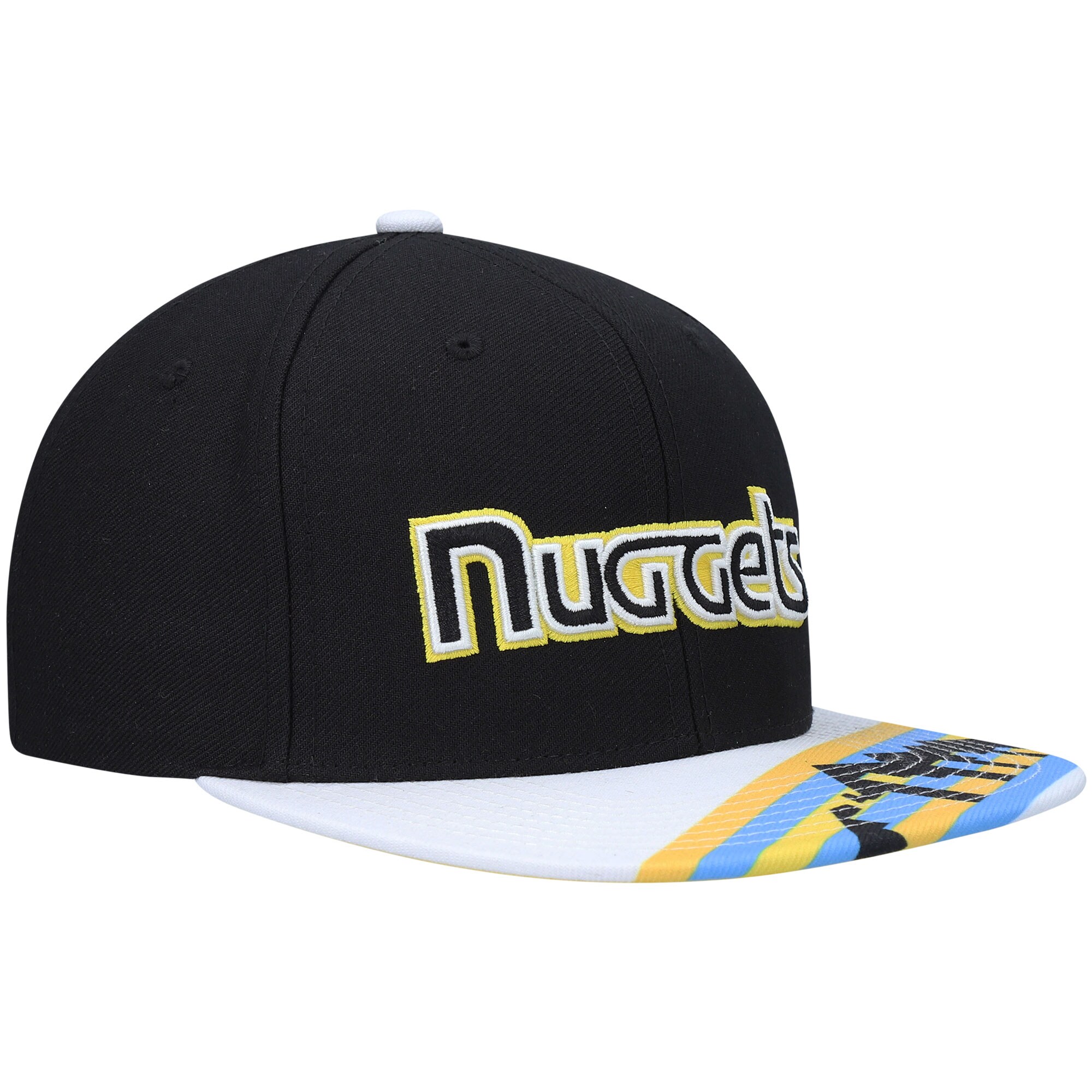 Denver Nuggets Mitchell & Ness x Lids Hardwood Classics Reload 3.0 Snapback Hat - Black/Gold - PersonalJerseys