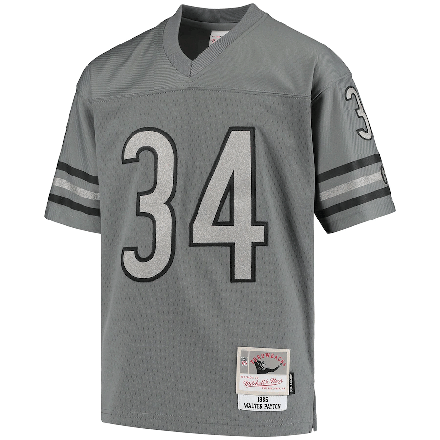 Mitchell & Ness Walter Payton Chicago Bears Youth Charcoal 1985 Retired Player Metal Jersey - Friend Lounge Store - Shop for All Things Jerseys Sports - PersonalJerseys