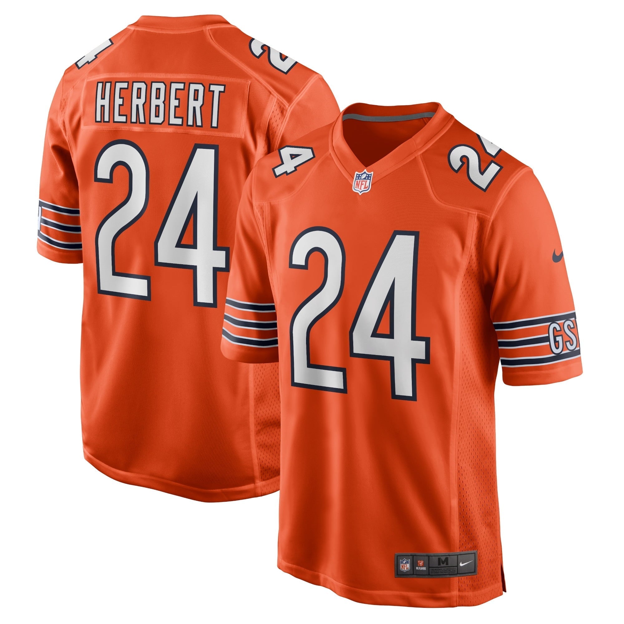 Men's Nike Khalil Herbert Orange Chicago Bears Alternate Game Player Jersey - PersonalJerseys