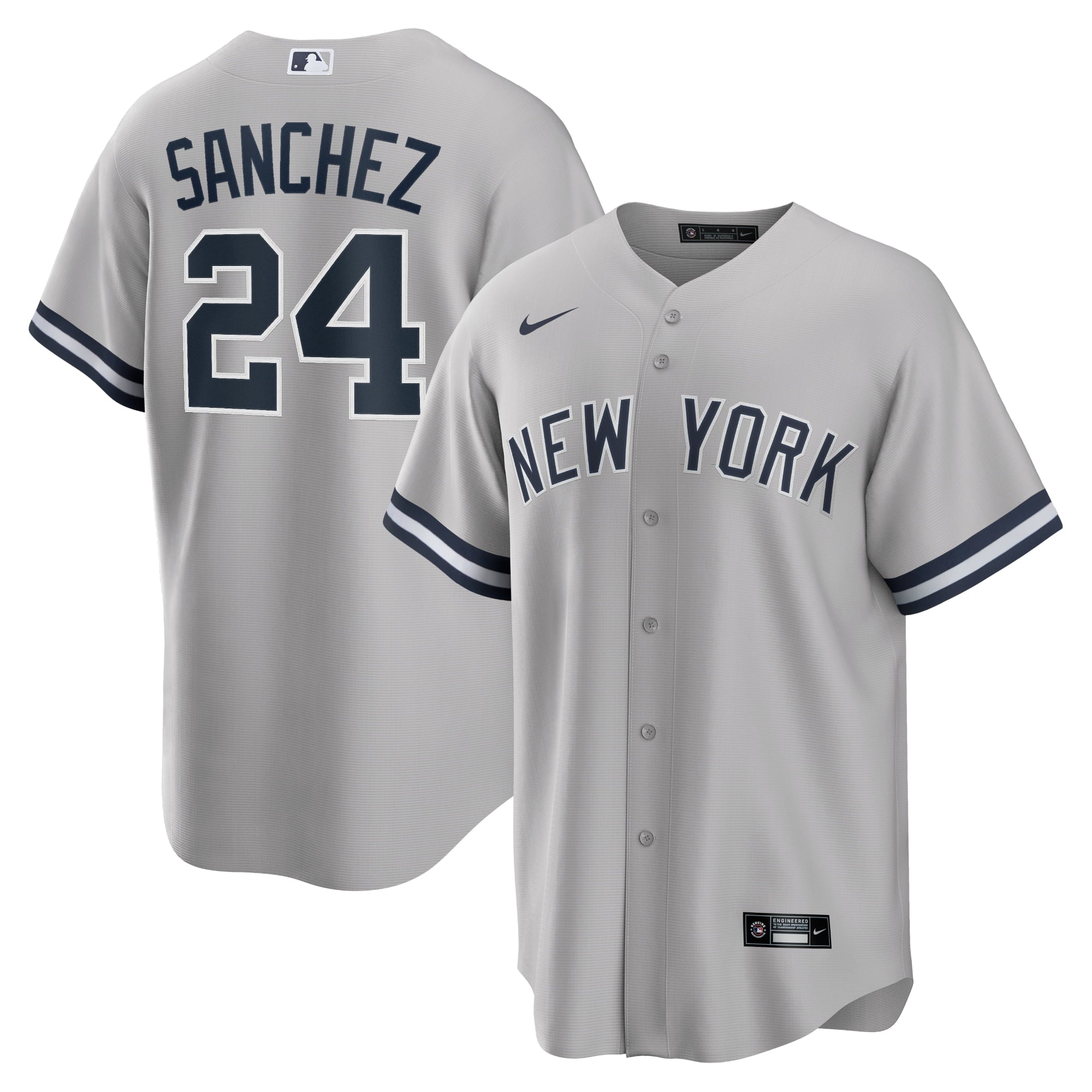 Men's Nike Gary Sanchez Gray New York Yankees Road Replica Player Name Jersey - PersonalJerseys