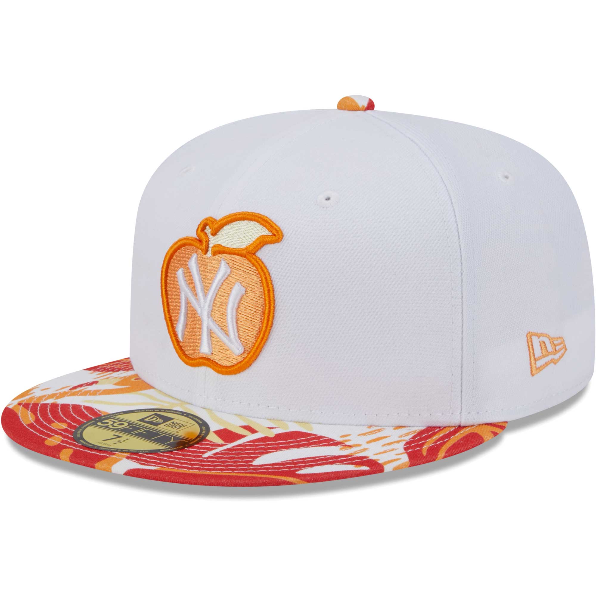 New York Yankees New Era Flamingo 59FIFTY Fitted Hat - White/Orange - PersonalJerseys