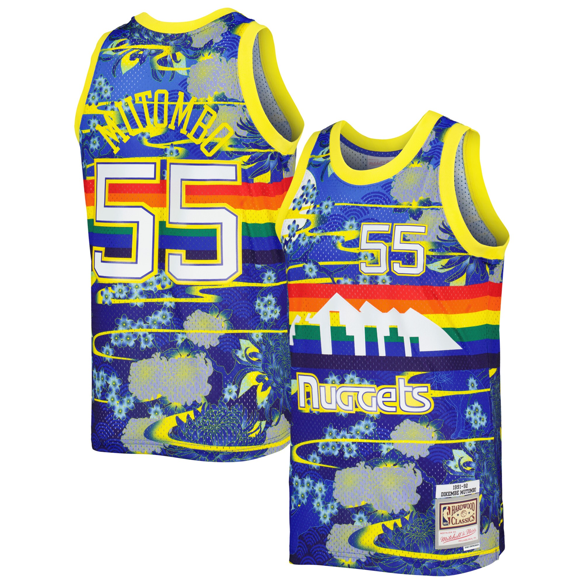 Dikembe Mutombo Denver Nuggets Mitchell &Ness Hardwood Classics Lunar New Year Swingman Jersey - Blue - PersonalJerseys