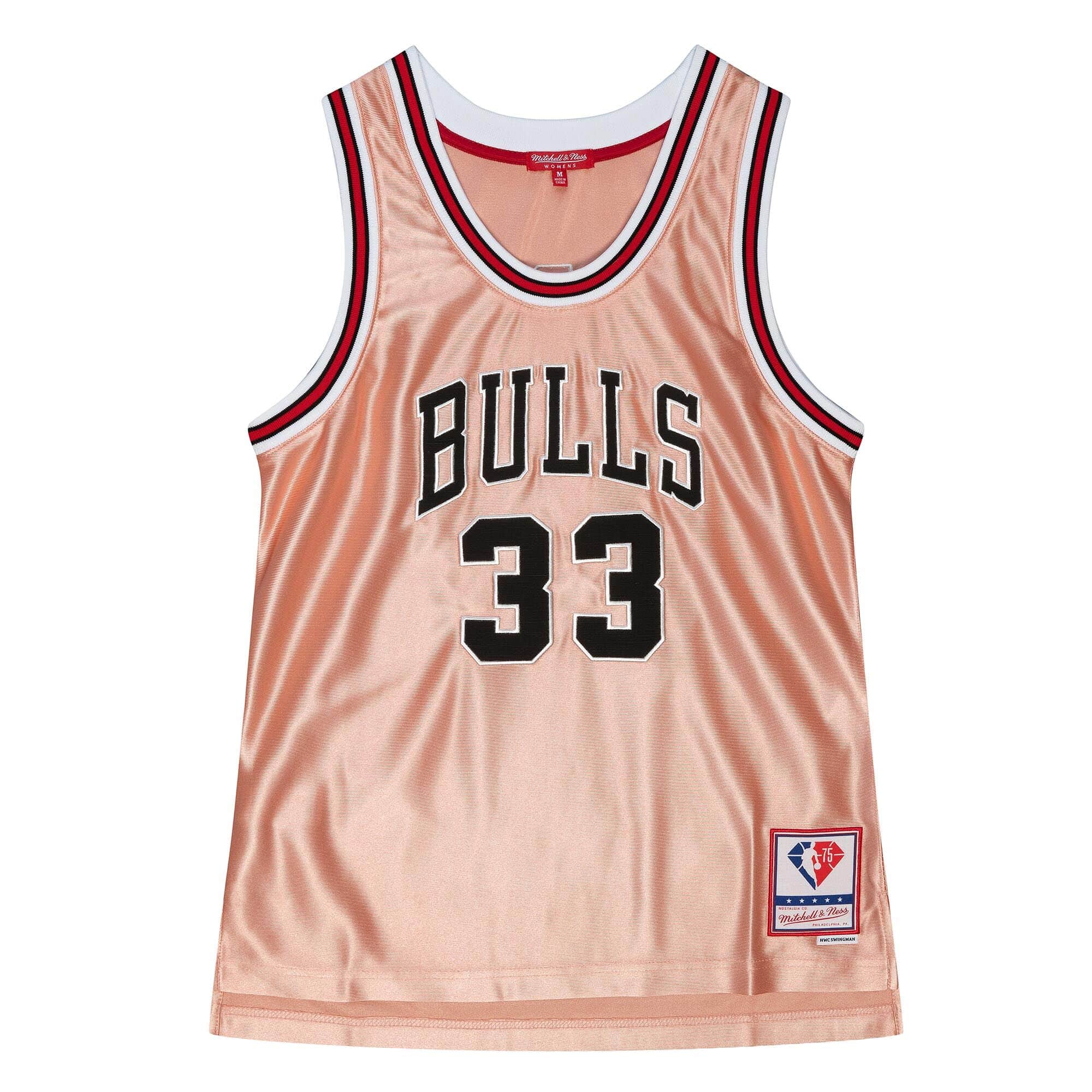 Womens 75th Anniversary Rose Gold Swingman Scottie Pippen Chicago Bulls 1997-98 Jersey - PersonalJerseys