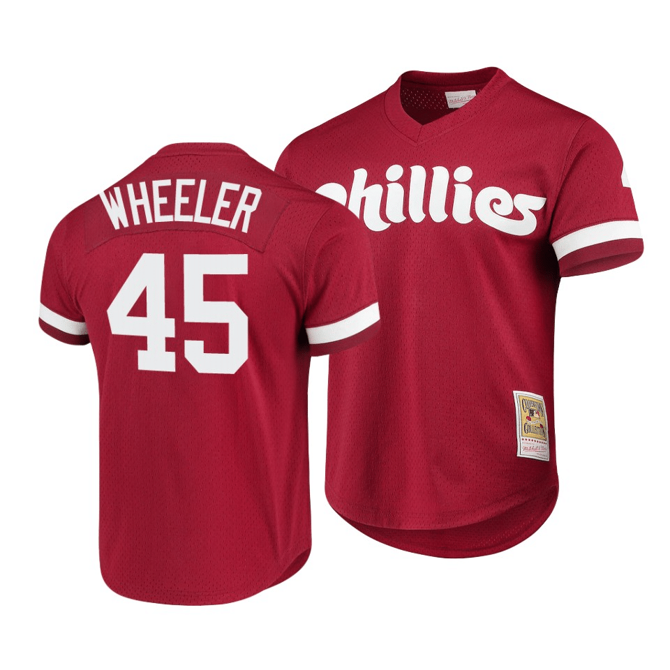Men's Philadelphia Phillies Zack Wheeler #45 Cooperstown Collection Mesh Batting Practice Jersey Scarlet - Friend Lounge Store - Shop for All Things Jerseys Sports - PersonalJerseys