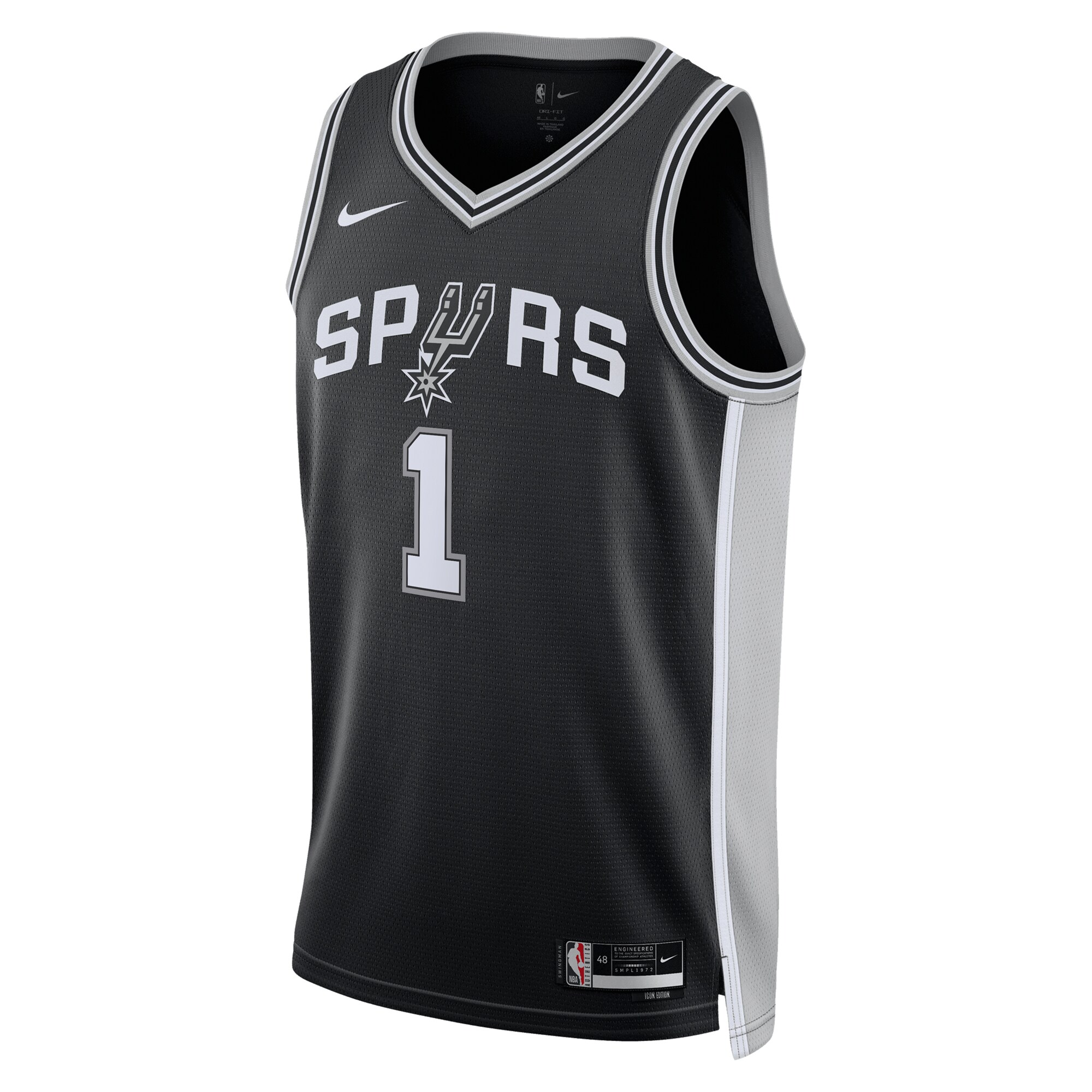 Victor Wembanyama San Antonio Spurs Nike Unisex 2023 NBA Draft First Round Pick Swingman Jersey - Icon Edition - Black - PersonalJerseys