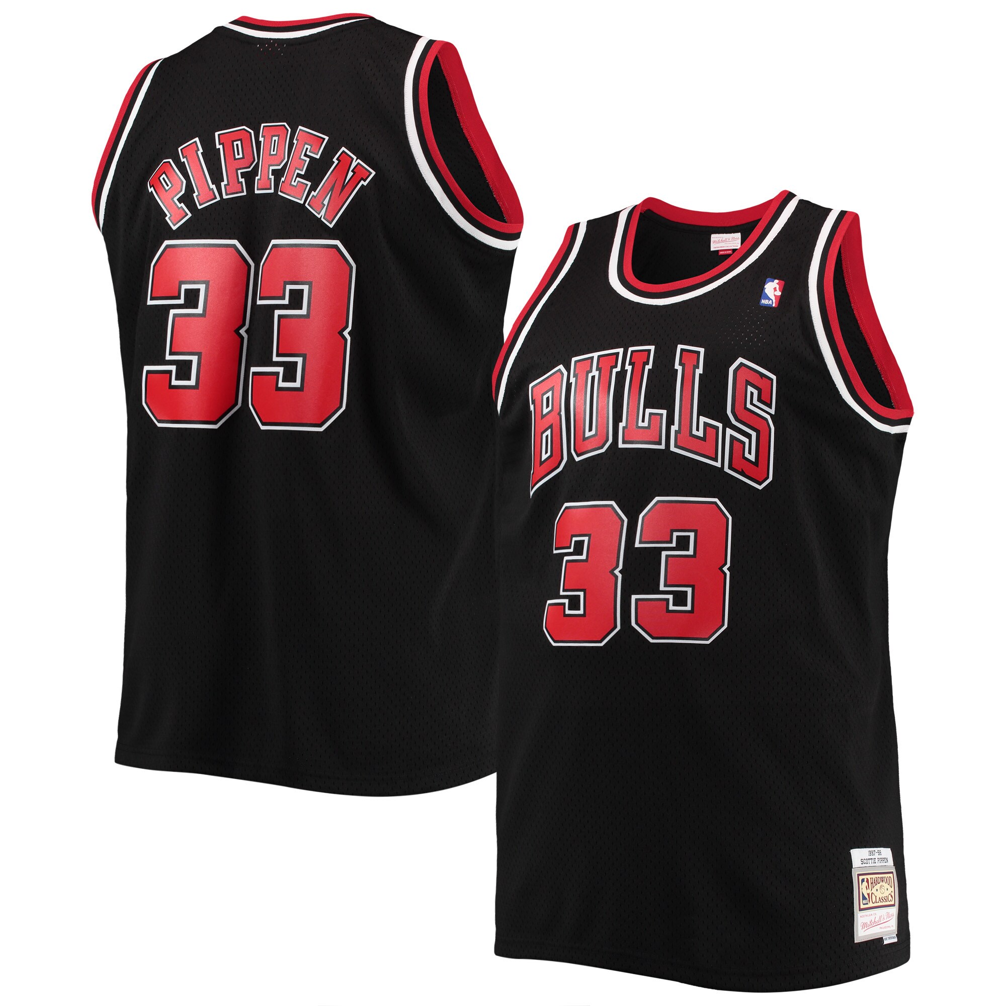 Scottie Pippen Chicago Bulls Mitchell &Ness Big &Tall Hardwood Classics Swingman Jersey - Black - PersonalJerseys