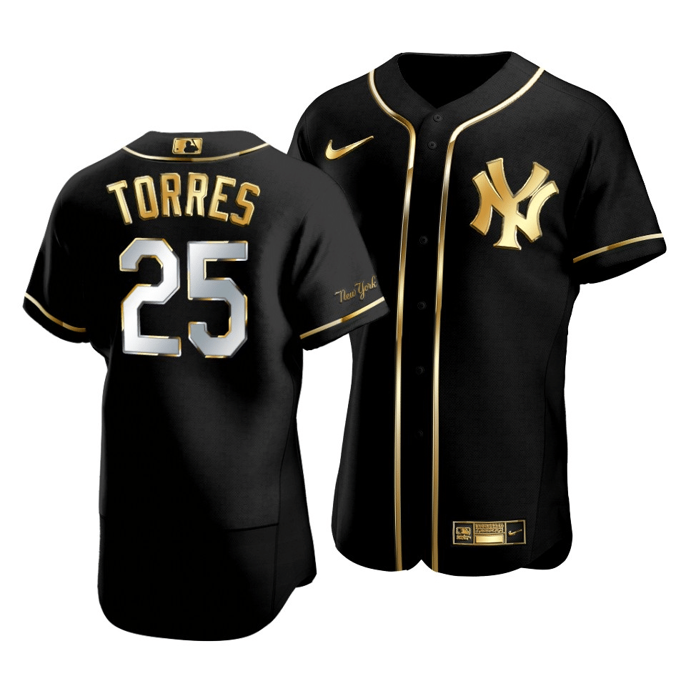Men's New York Yankees Gleyber Torres #25 Golden Edition Black Jersey - Friend Lounge Store - Shop for All Things Jerseys Sports - PersonalJerseys