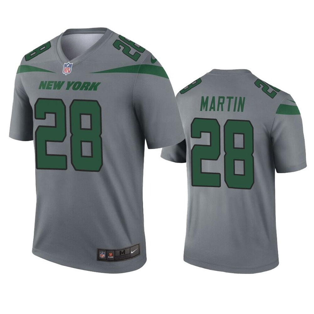Men's New York Jets Curtis Martin Inverted Legend Jersey - Gray - Sports Wear Jersey - PersonalJerseys