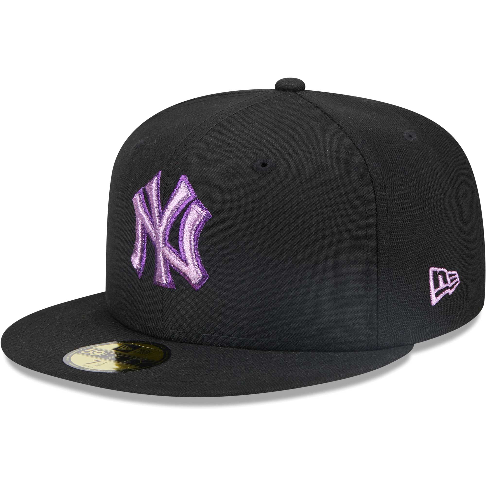 New York Yankees New Era Metallic Pop 59FIFTY Fitted Hat - Black - PersonalJerseys