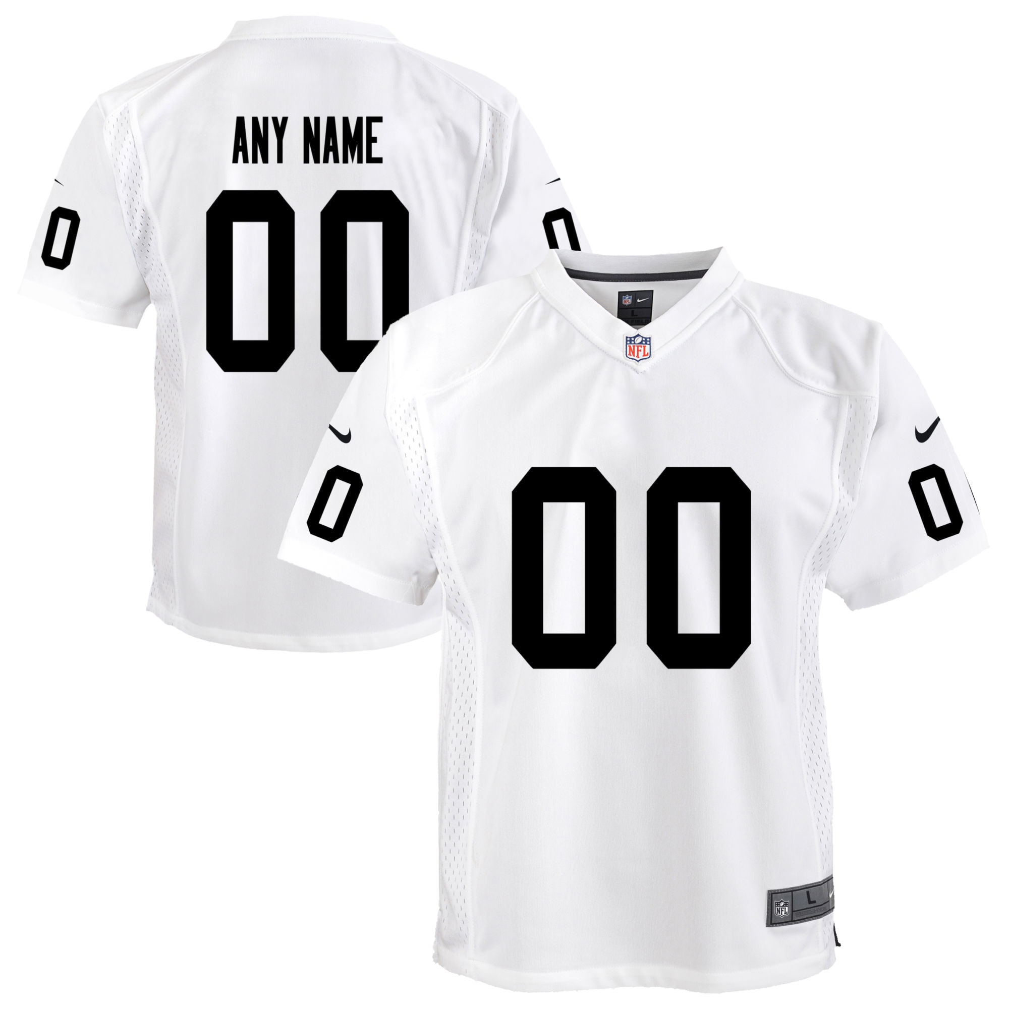 Las Vegas Raiders Nike Youth Team Custom Game Jersey - White - PersonalJerseys