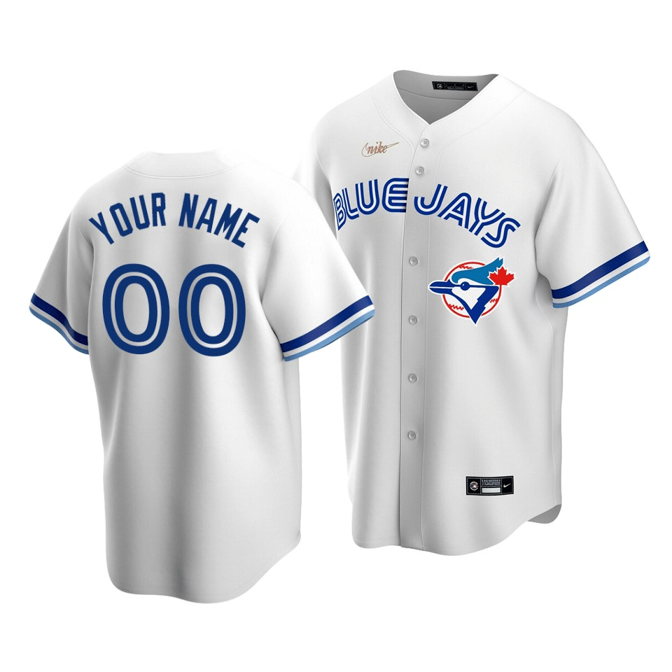 Men's Toronto Blue Jays Custom #00 Cooperstown Collection White Home Jersey - Friend Lounge Store - Shop for All Things Jerseys Sports - PersonalJerseys