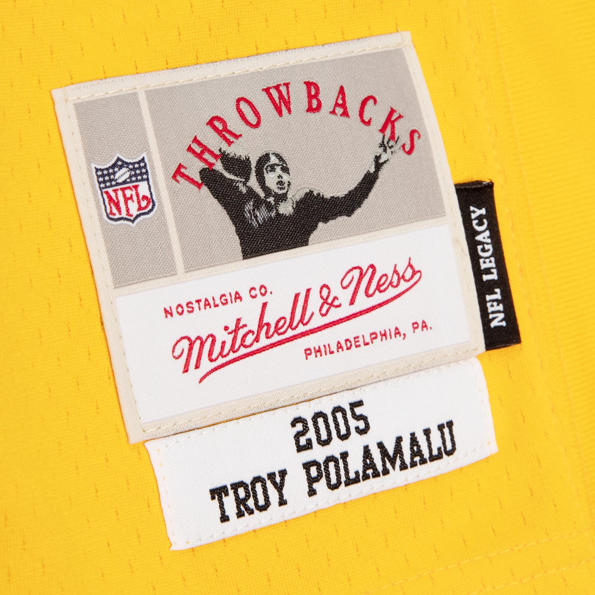 Troy Polamalu Pittsburgh Steelers Mitchell & Ness 2005 Split Legacy Replica Jersey - Black/Gold - PersonalJerseys
