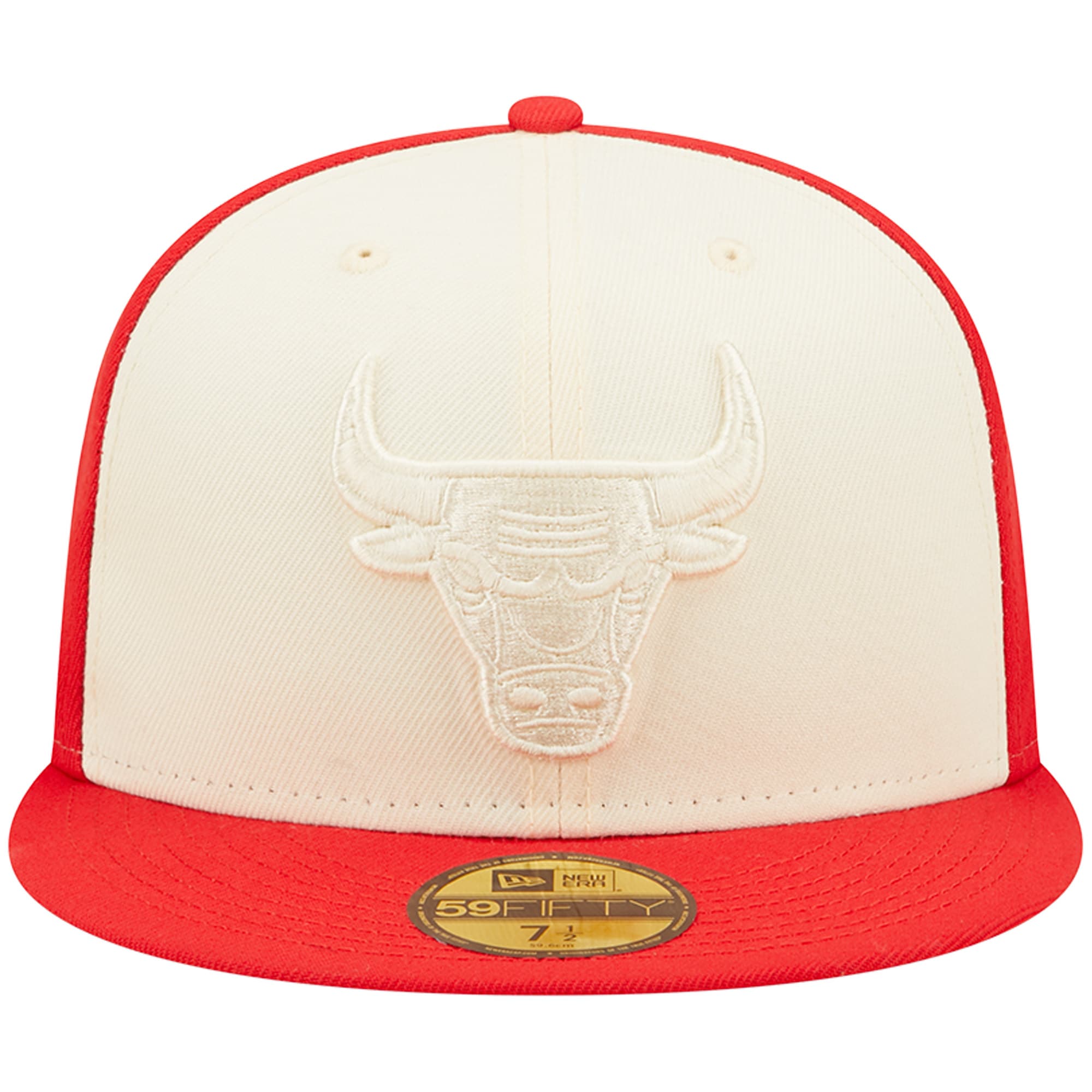 Chicago Bulls New Era Cork Two-Tone 59FIFTY Fitted Hat - Cream/Red - PersonalJerseys