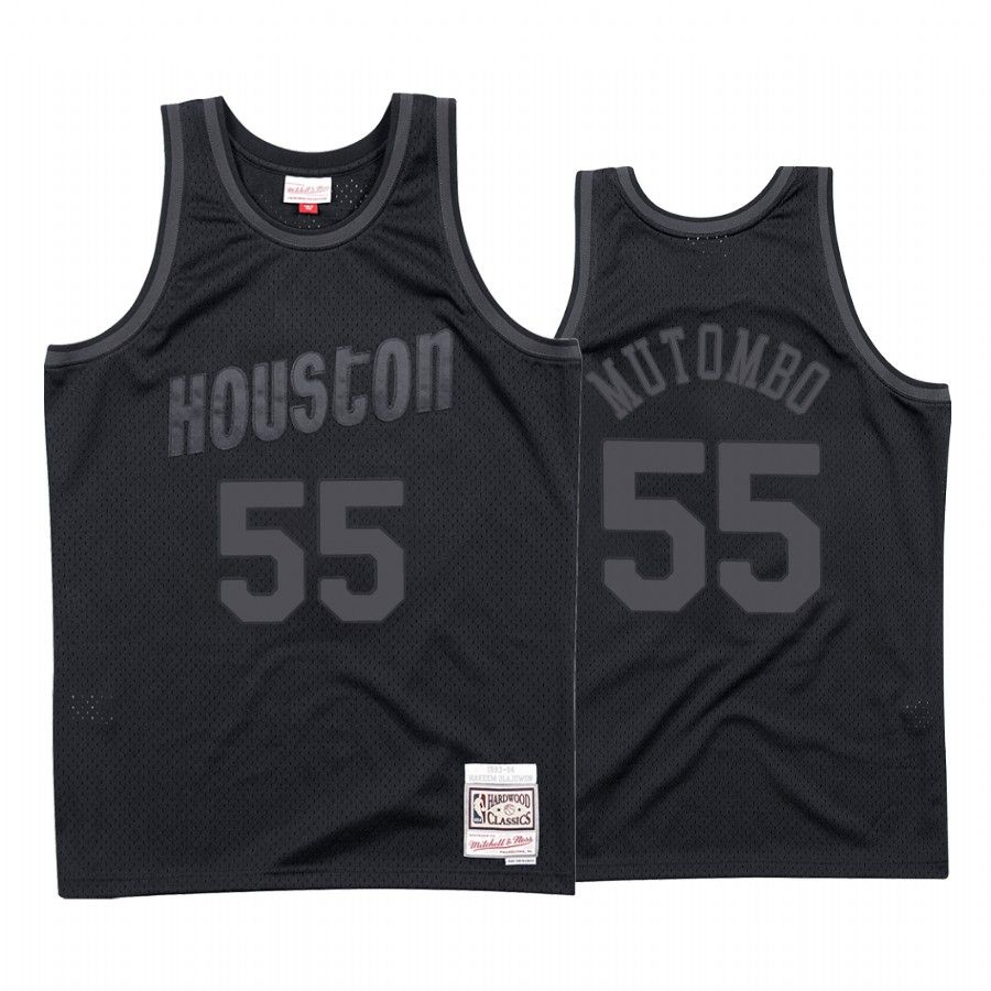 Houston Rockets Dikembe Mutombo #55 Black Tonal Jersey - Friend Lounge Store - Shop for All Things Jerseys Sports - PersonalJerseys