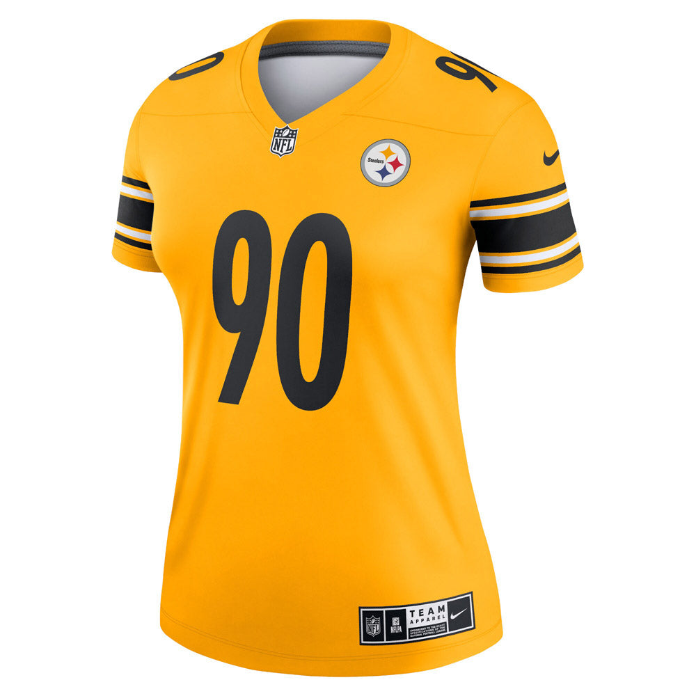 Women's Pittsburgh Steelers T.J. Watt Inverted Legend Jersey Gold - PersonalJerseys